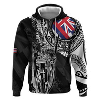 Hawaii King Flag Hoodie Hawaiian Maile Lei LT05 Pullover Hoodie Black - Polynesian Pride