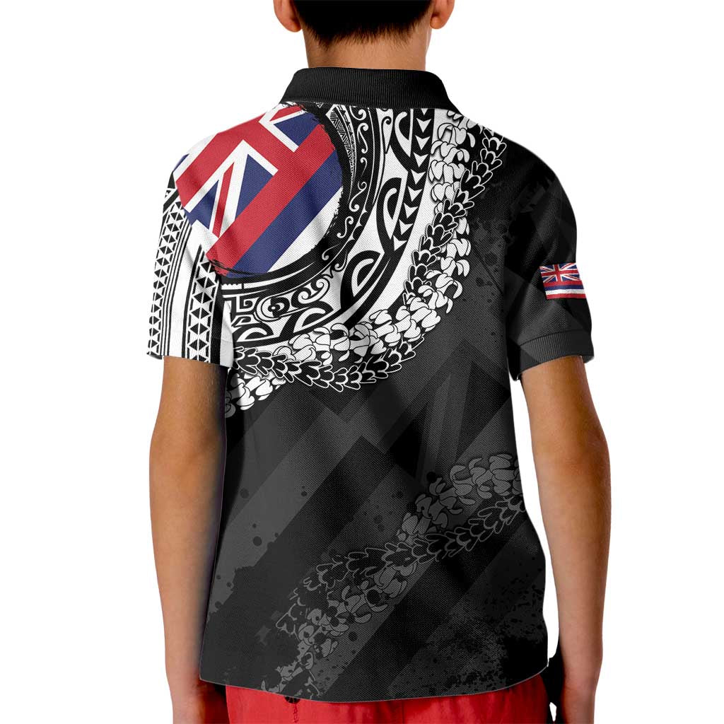 Hawaii King Flag Kid Polo Shirt Hawaiian Maile Lei LT05 - Polynesian Pride