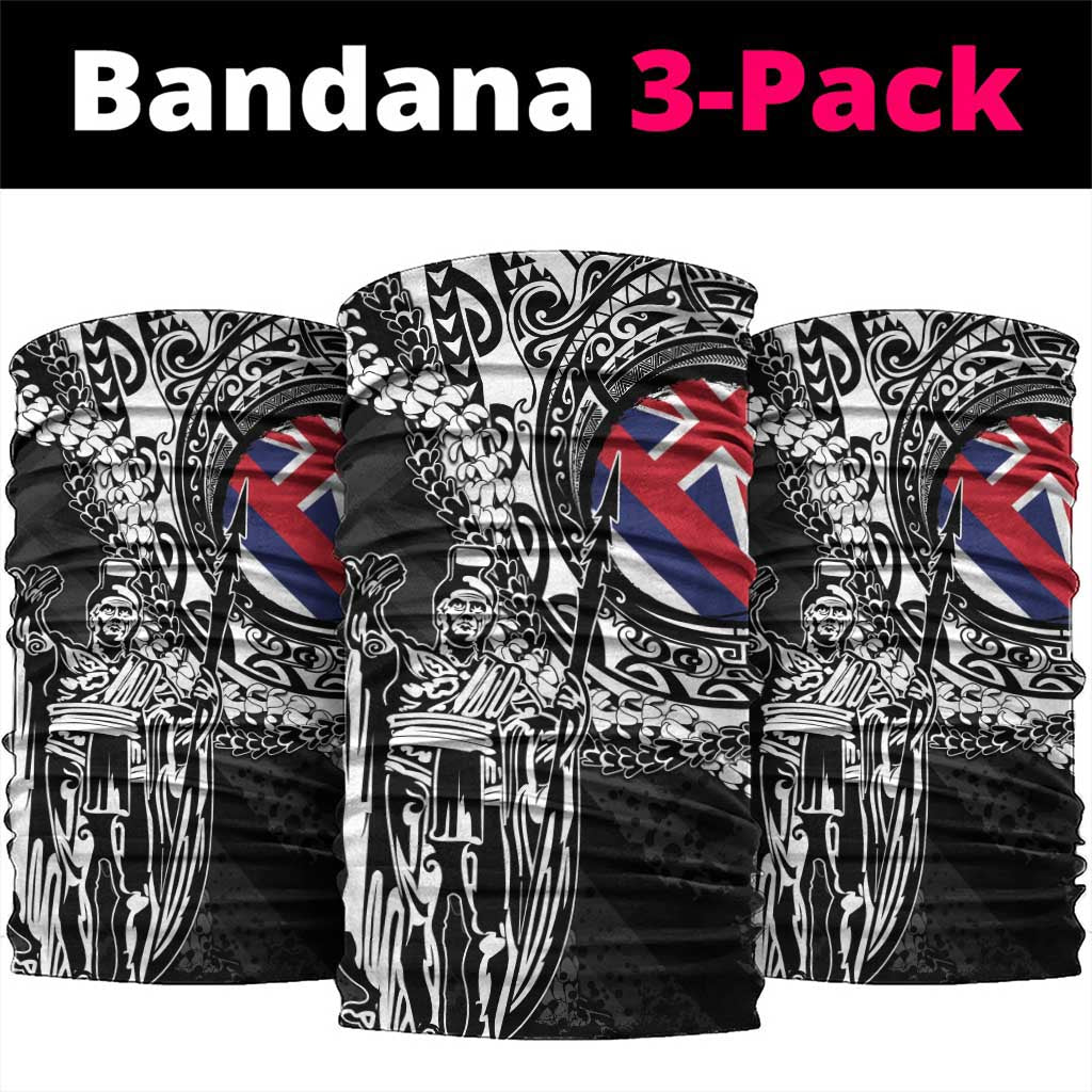 Hawaii King Flag Neck Gaiter Hawaiian Maile Lei LT05 package One Size: 25*50cm Black - Polynesian Pride