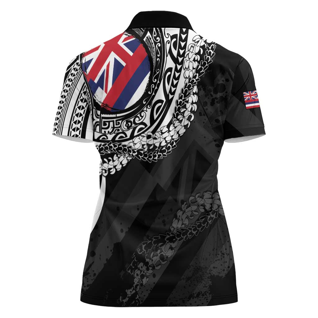 Hawaii King Flag Women Polo Shirt Hawaiian Maile Lei LT05 - Polynesian Pride