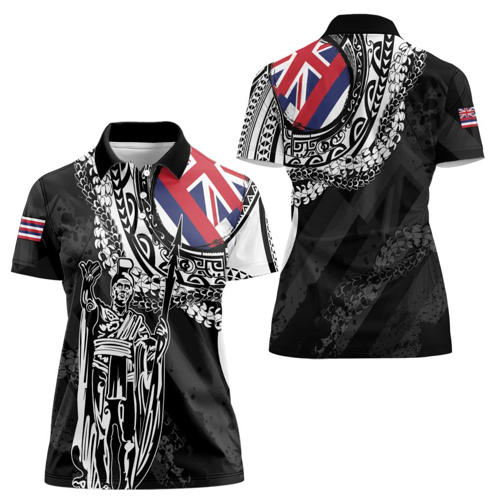 Hawaii King Flag Women Polo Shirt Hawaiian Maile Lei LT05 - Polynesian Pride