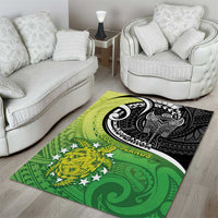 New Zealand Cook Islands Area Rug Maori Tiki With Circle Stars Turtle LT05 - Polynesian Pride