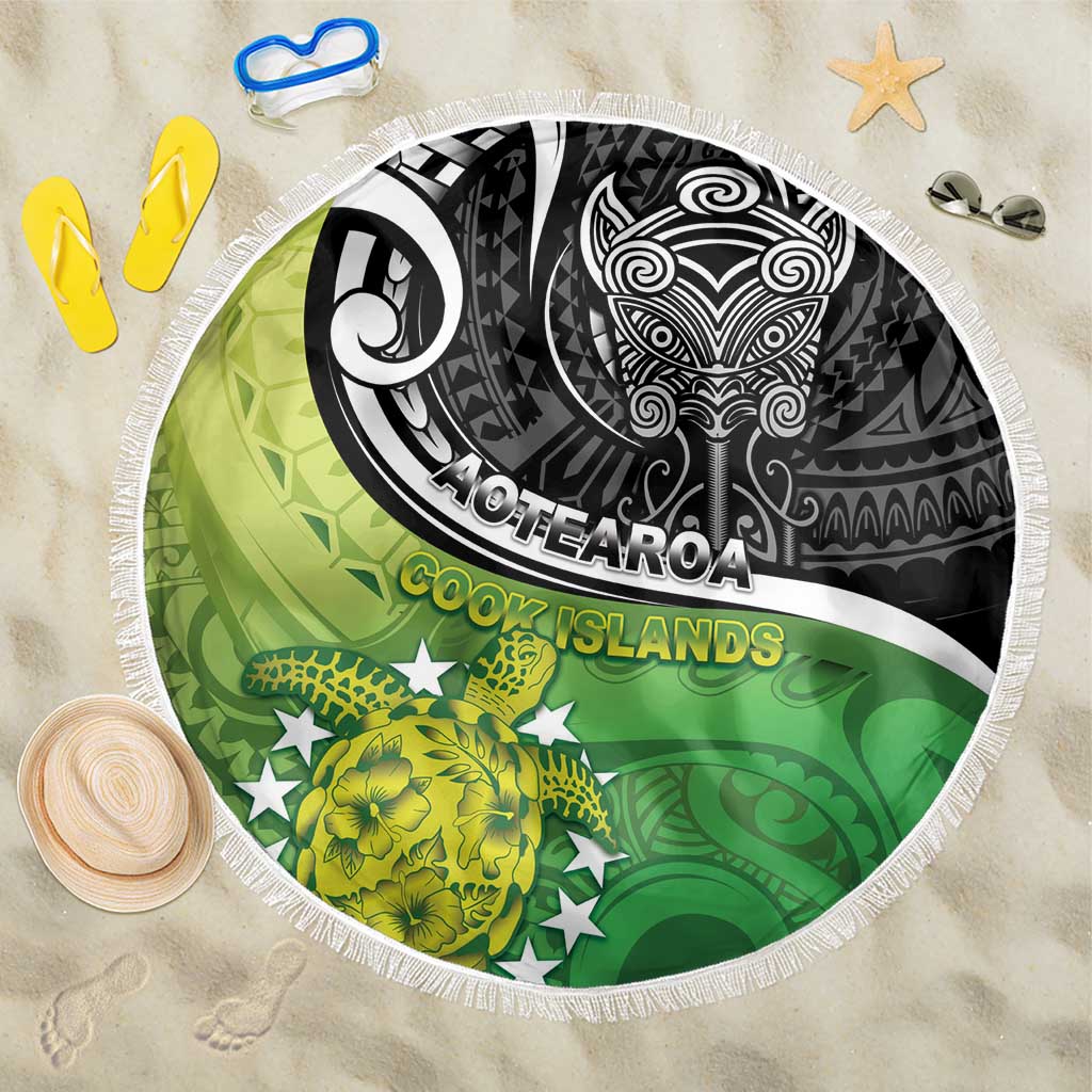 New Zealand Cook Islands Beach Blanket Maori Tiki With Circle Stars Turtle LT05 One Size 150cm Multicolor - Polynesian Pride