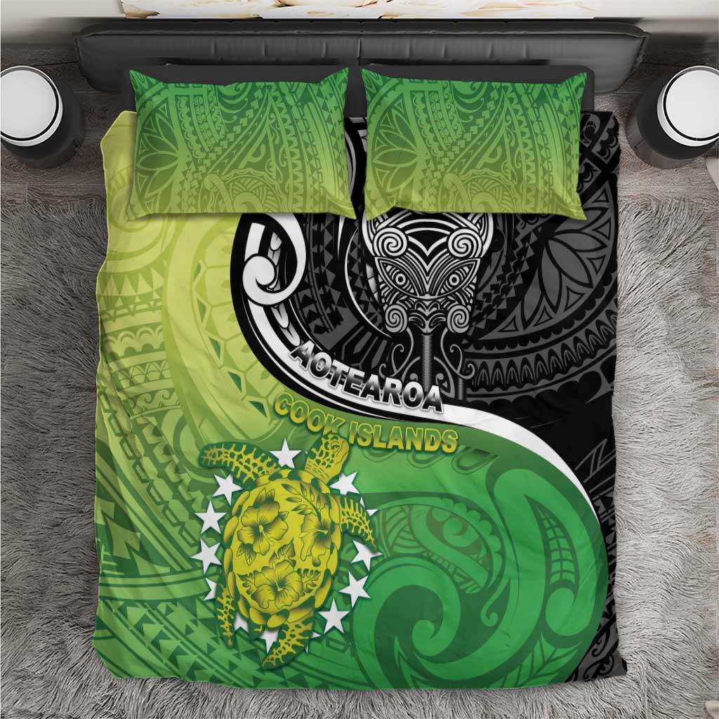 New Zealand Cook Islands Bedding Set Maori Tiki With Circle Stars Turtle LT05 Multicolor - Polynesian Pride