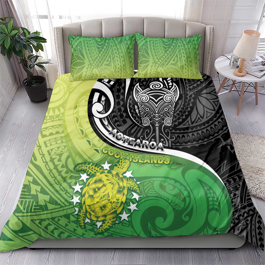 New Zealand Cook Islands Bedding Set Maori Tiki With Circle Stars Turtle LT05 - Polynesian Pride
