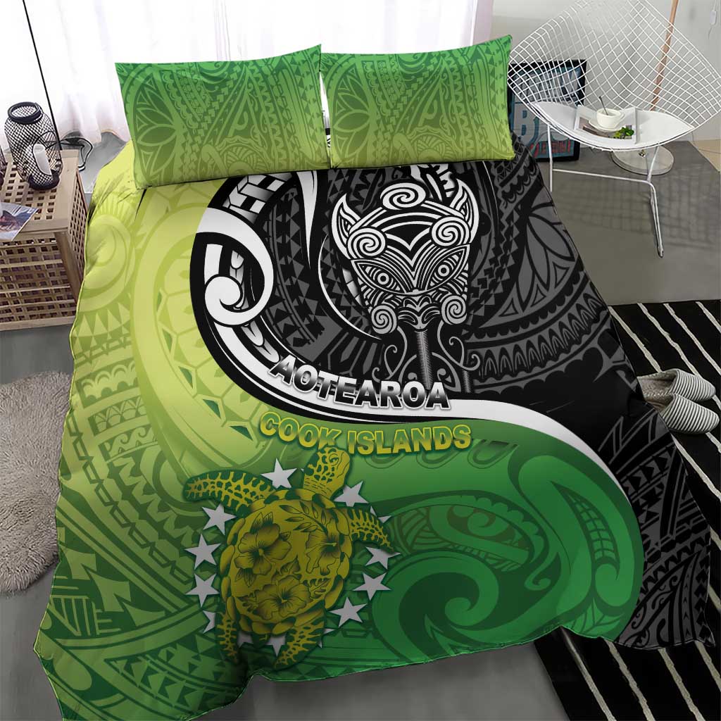 New Zealand Cook Islands Bedding Set Maori Tiki With Circle Stars Turtle LT05 - Polynesian Pride