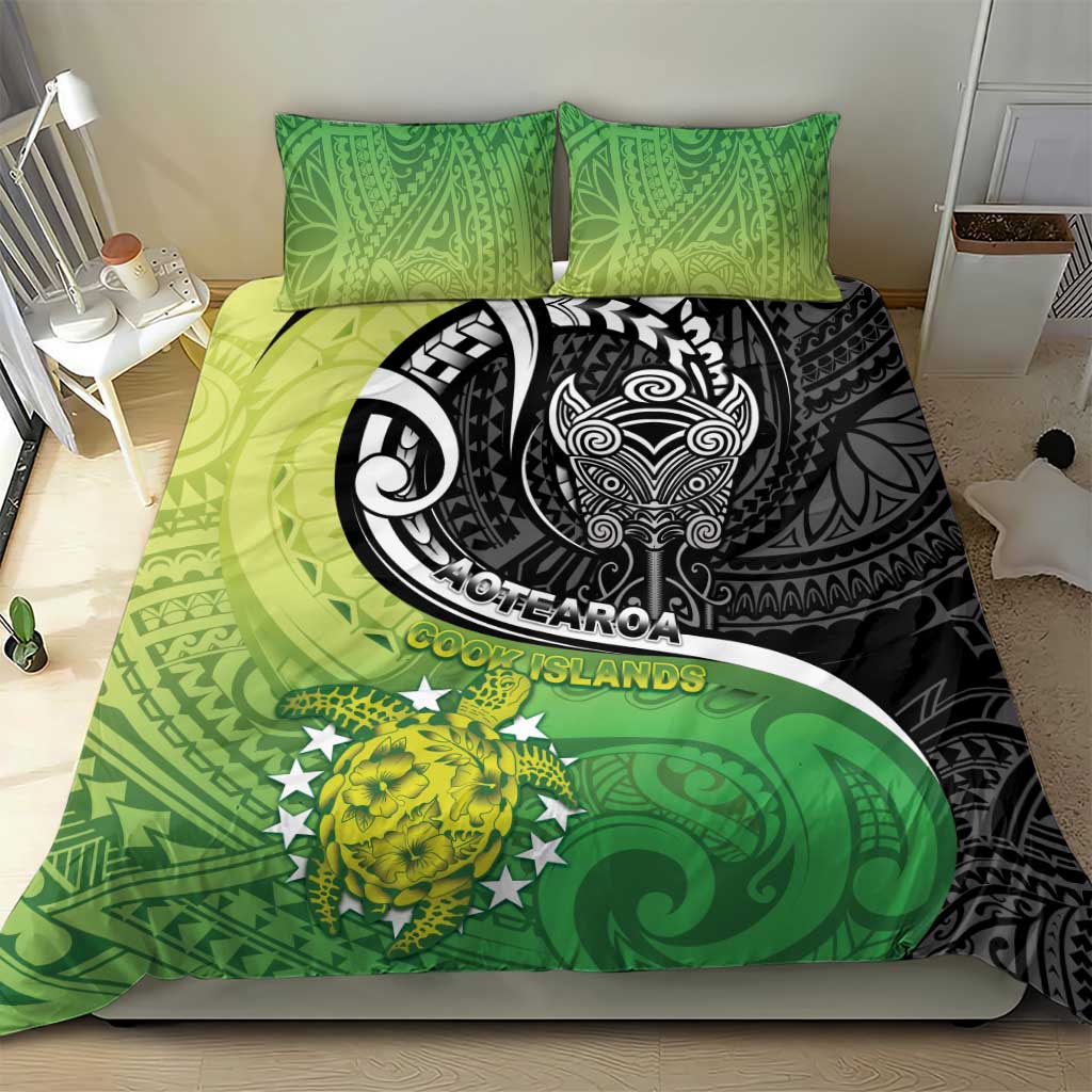 New Zealand Cook Islands Bedding Set Maori Tiki With Circle Stars Turtle LT05 - Polynesian Pride