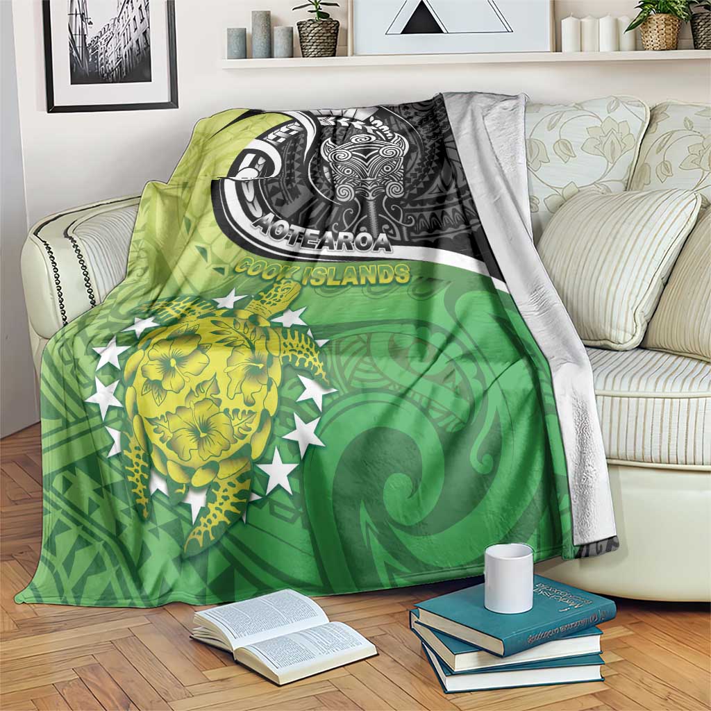New Zealand Cook Islands Blanket Maori Tiki With Circle Stars Turtle LT05 Multicolor - Polynesian Pride