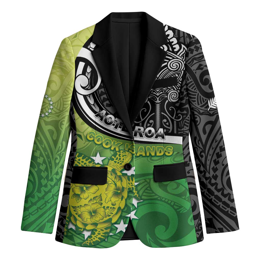 Personalised New Zealand Cook Islands Blazer Maori Tiki With Circle Stars Turtle LT05 Unisex Multicolor - Polynesian Pride
