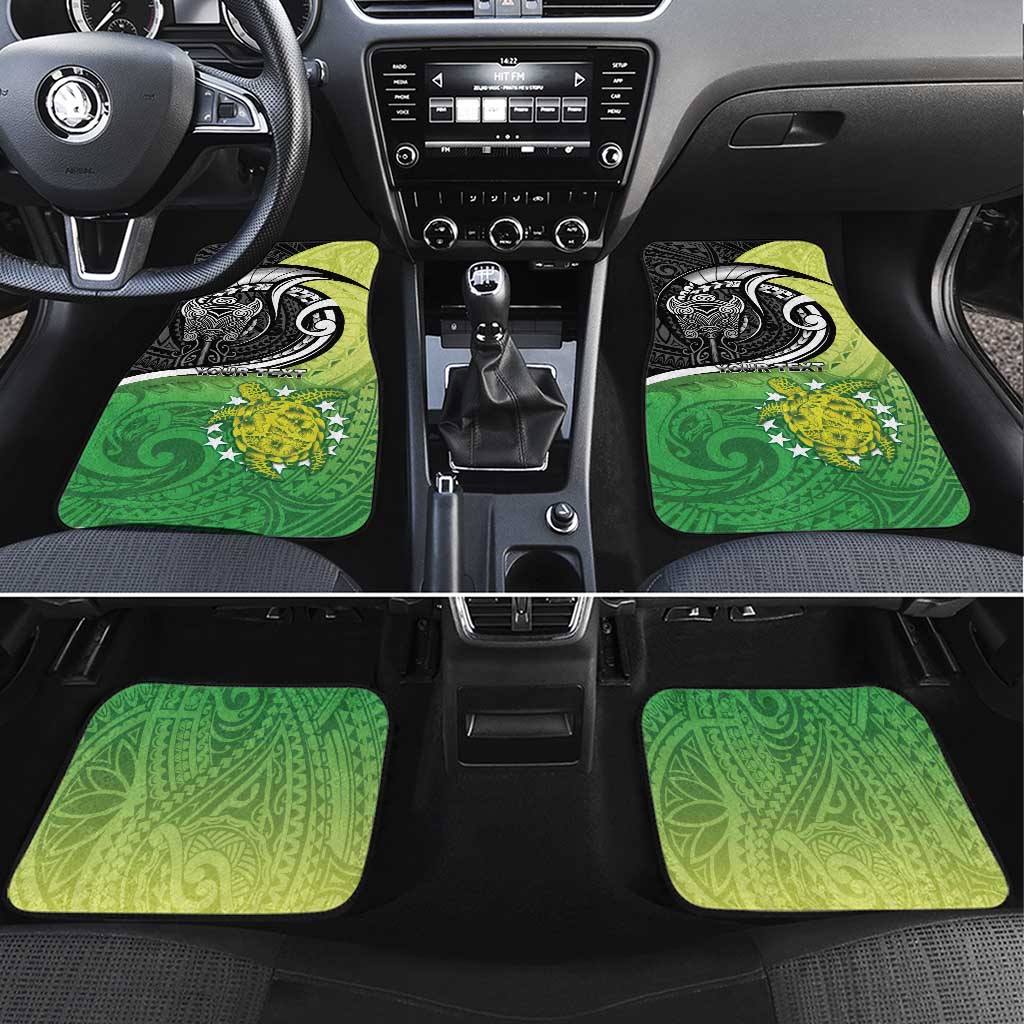 Personalised New Zealand Cook Islands Car Mats Maori Tiki With Circle Stars Turtle LT05 Set 4pcs Multicolor - Polynesian Pride