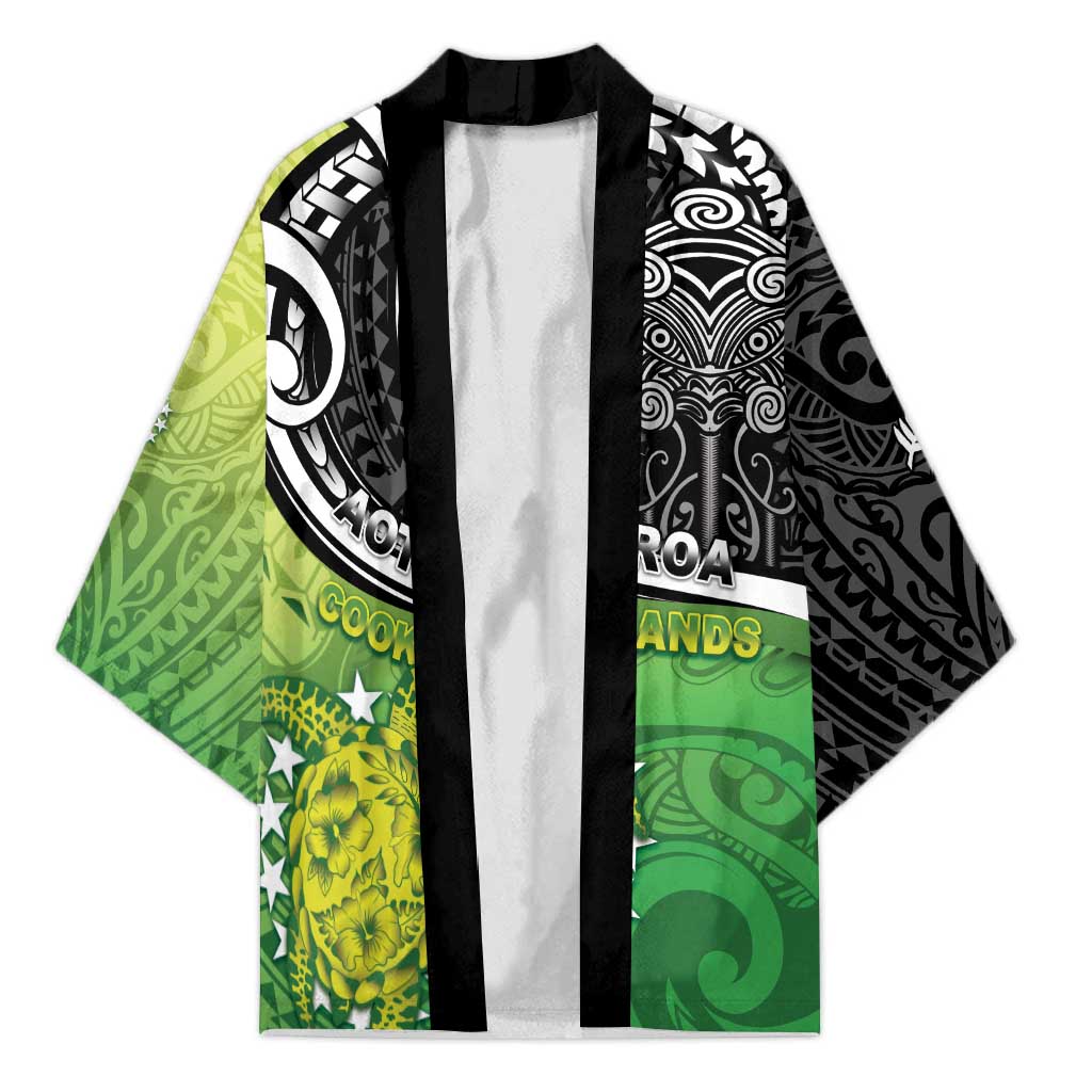 Personalised New Zealand Cook Islands Kimono Maori Tiki With Circle Stars Turtle LT05 Unisex Multicolor - Polynesian Pride
