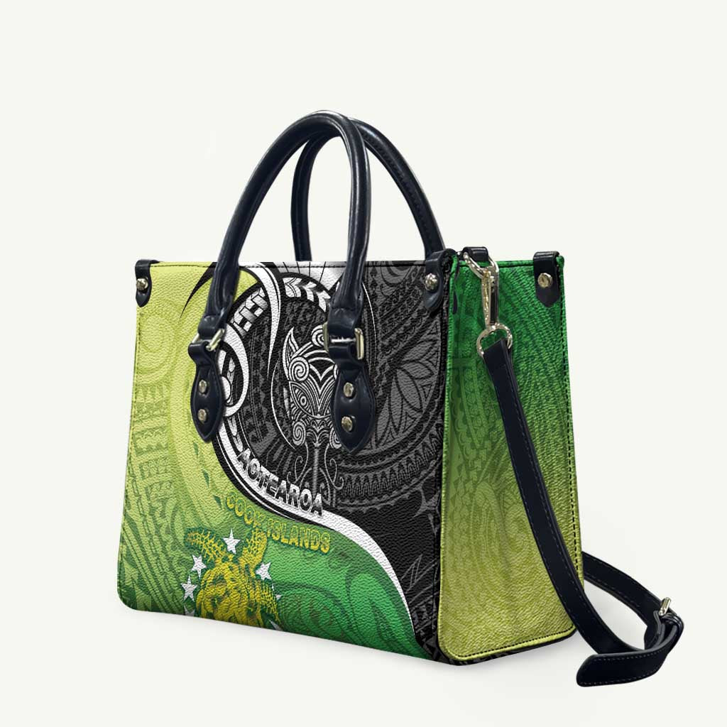 New Zealand Cook Islands Leather Bag Maori Tiki With Circle Stars Turtle LT05 Multicolor - Polynesian Pride