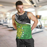 Personalised New Zealand Cook Islands Men Tank Top Maori Tiki With Circle Stars Turtle LT05 Multicolor - Polynesian Pride
