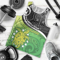 Personalised New Zealand Cook Islands Men Tank Top Maori Tiki With Circle Stars Turtle LT05 - Polynesian Pride
