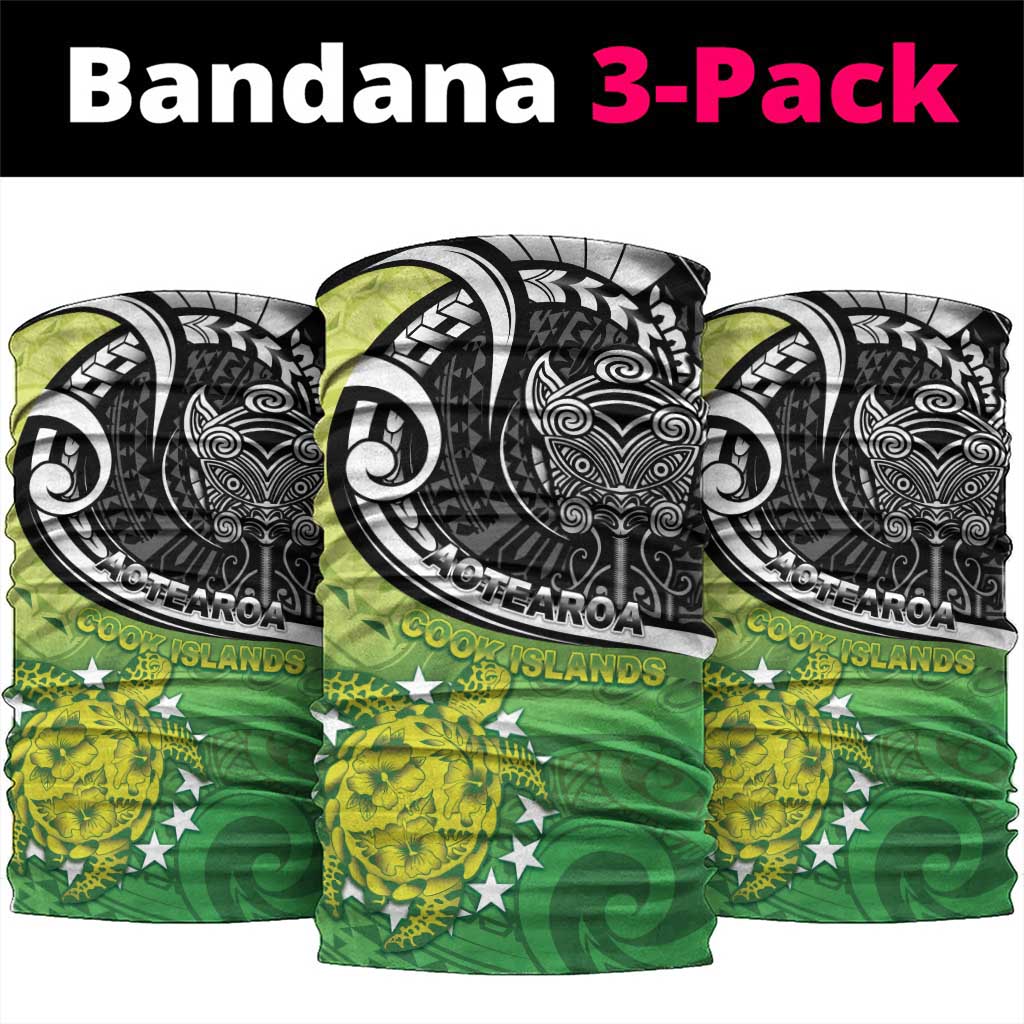 New Zealand Cook Islands Neck Gaiter Maori Tiki With Circle Stars Turtle LT05 package One Size: 25*50cm Multicolor - Polynesian Pride