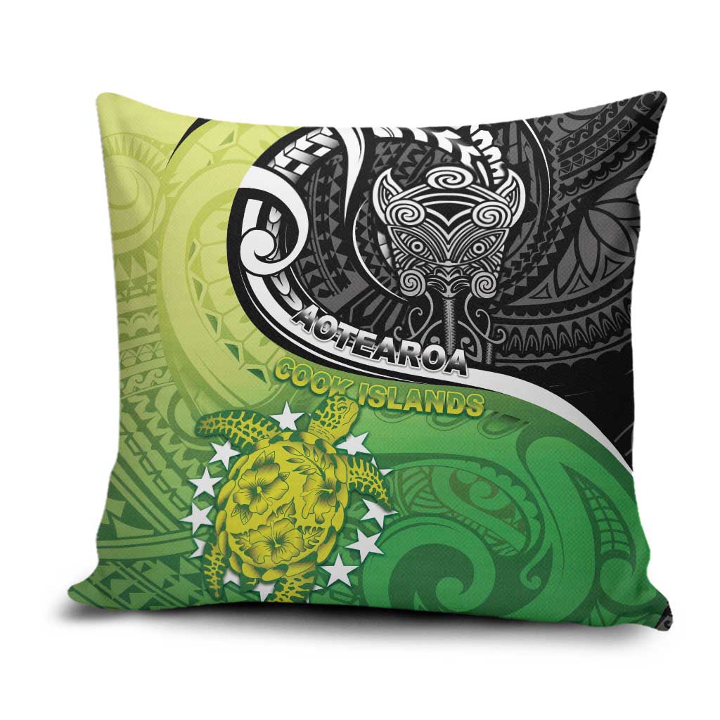 New Zealand Cook Islands Pillow Cover Maori Tiki With Circle Stars Turtle LT05 Multicolor - Polynesian Pride
