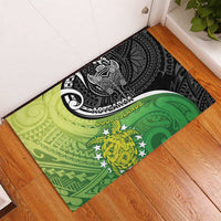 New Zealand Cook Islands Rubber Doormat Maori Tiki With Circle Stars Turtle LT05 - Polynesian Pride