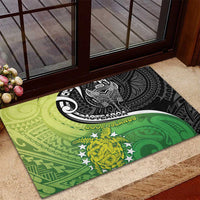 New Zealand Cook Islands Rubber Doormat Maori Tiki With Circle Stars Turtle LT05 - Polynesian Pride