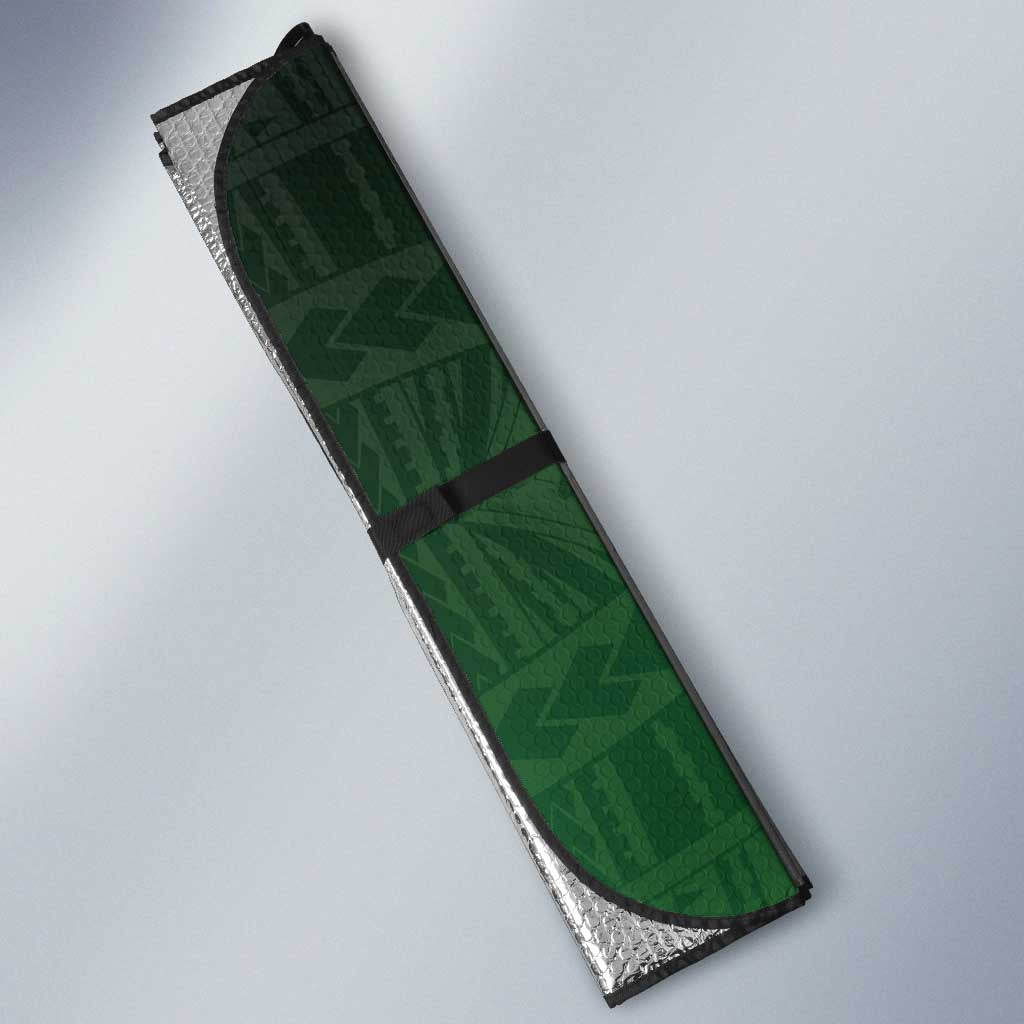 Cook Islands Rugby Auto Sun Shade Unique Style Green Version LT05 - Polynesian Pride
