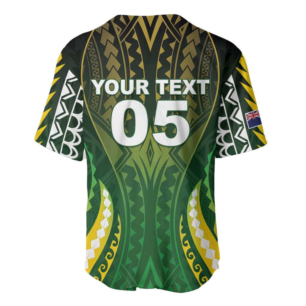 Custom Cook Islands Rugby Baseball Jersey Unique Style Green Version LT05 - Polynesian Pride