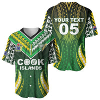 Custom Cook Islands Rugby Baseball Jersey Unique Style Green Version LT05 - Polynesian Pride
