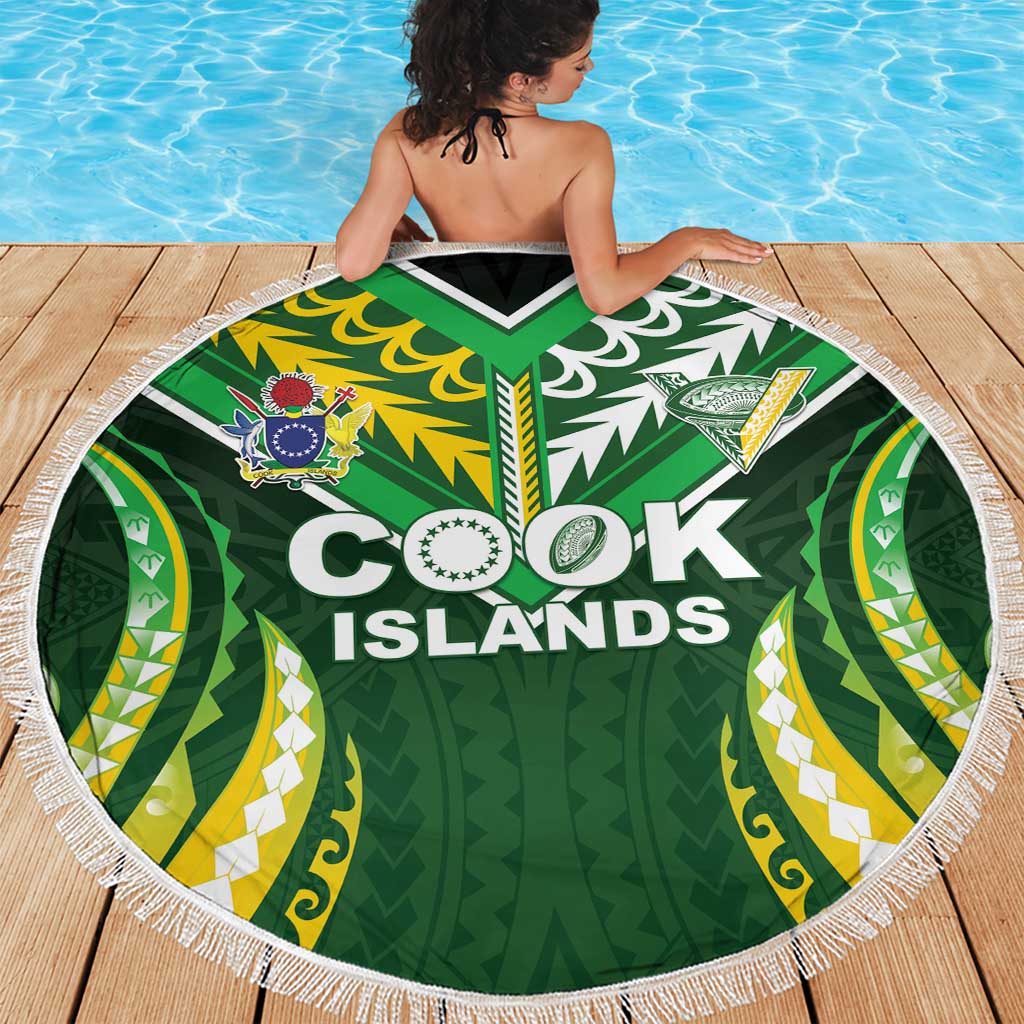 Cook Islands Rugby Beach Blanket Unique Style Green Version LT05 - Polynesian Pride
