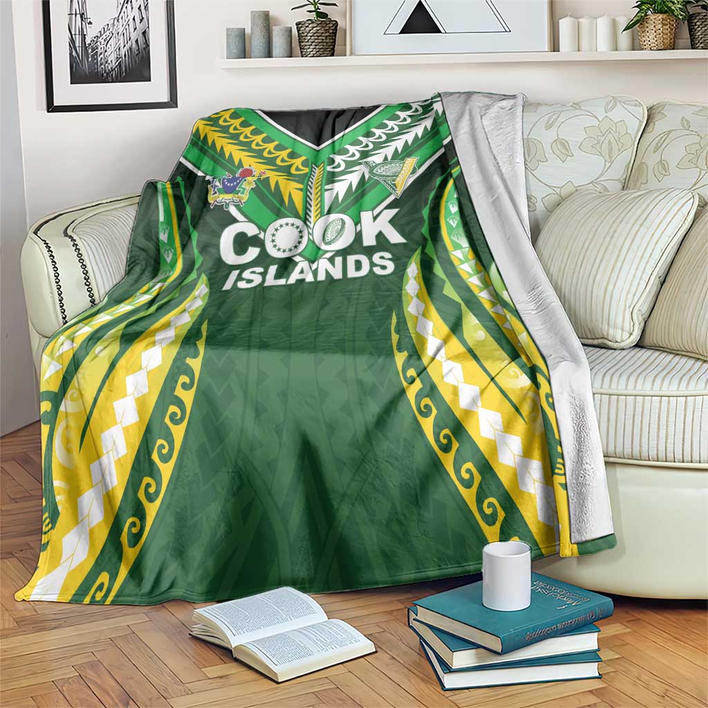 Cook Islands Rugby Blanket Unique Style Green Version LT05 Green - Polynesian Pride