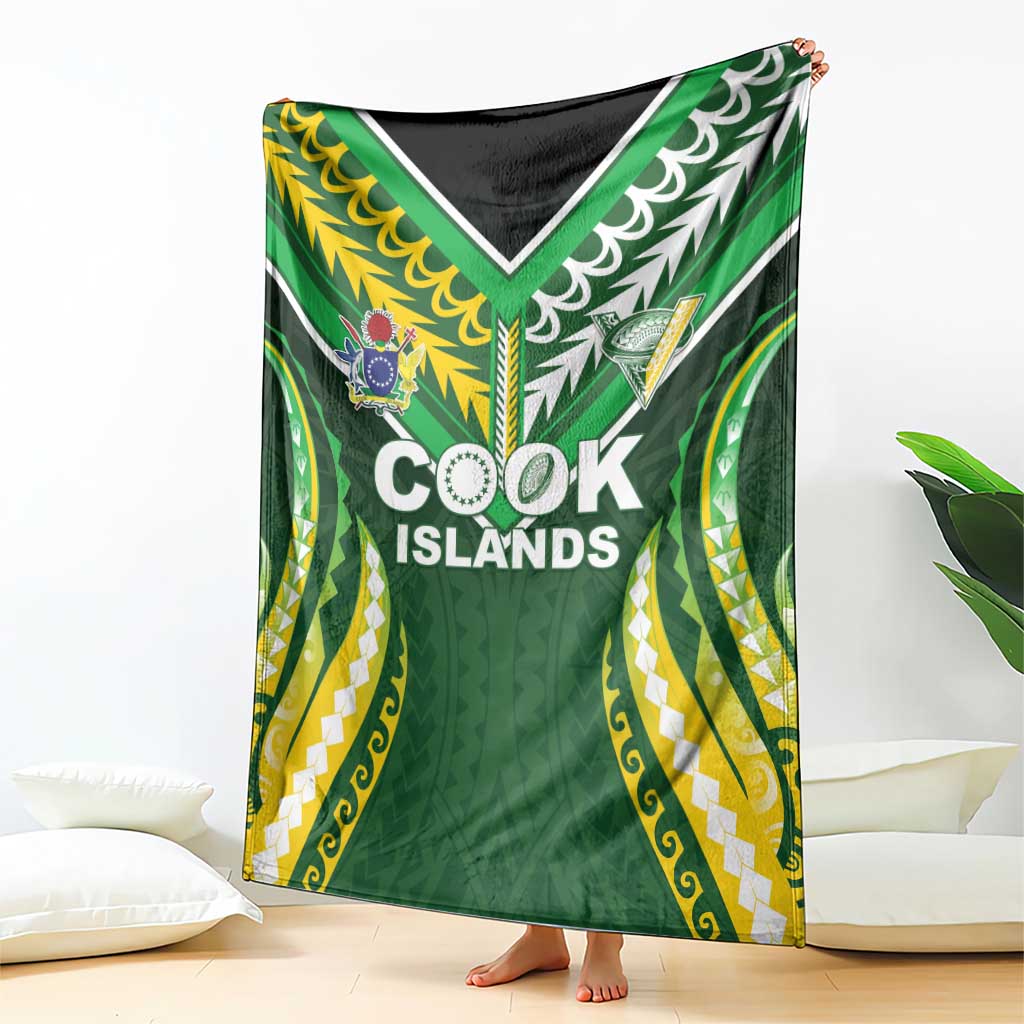 Cook Islands Rugby Blanket Unique Style Green Version LT05 - Polynesian Pride