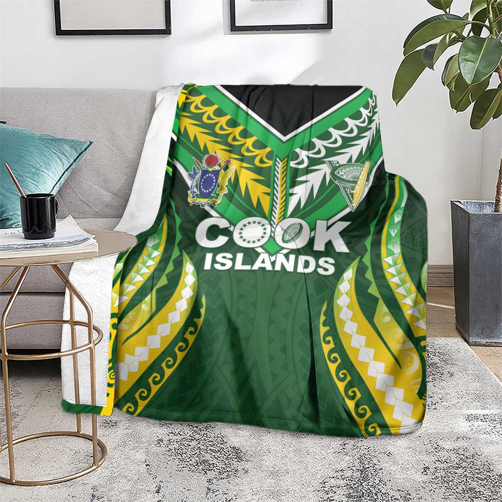 Cook Islands Rugby Blanket Unique Style Green Version LT05 - Polynesian Pride