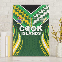 Cook Islands Rugby Canvas Wall Art Unique Style Green Version LT05 Without Frame Green - Polynesian Pride