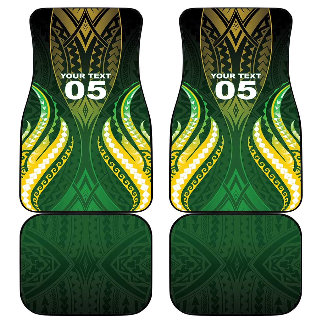Custom Cook Islands Rugby Car Mats Unique Style Green Version LT05 - Polynesian Pride