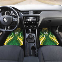 Custom Cook Islands Rugby Car Mats Unique Style Green Version LT05 Set 2pcs - Front Green - Polynesian Pride