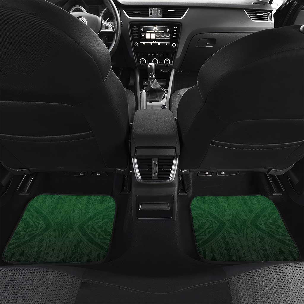 Custom Cook Islands Rugby Car Mats Unique Style Green Version LT05 Set 2pcs - Back Green - Polynesian Pride