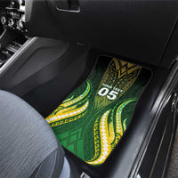 Custom Cook Islands Rugby Car Mats Unique Style Green Version LT05 - Polynesian Pride