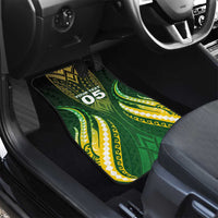 Custom Cook Islands Rugby Car Mats Unique Style Green Version LT05 - Polynesian Pride