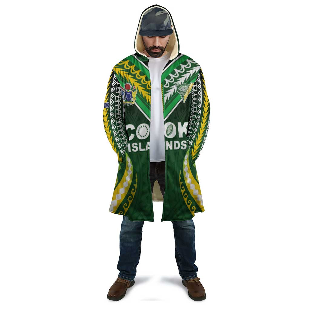 Custom Cook Islands Rugby Cloak Unique Style Green Version LT05 - Polynesian Pride