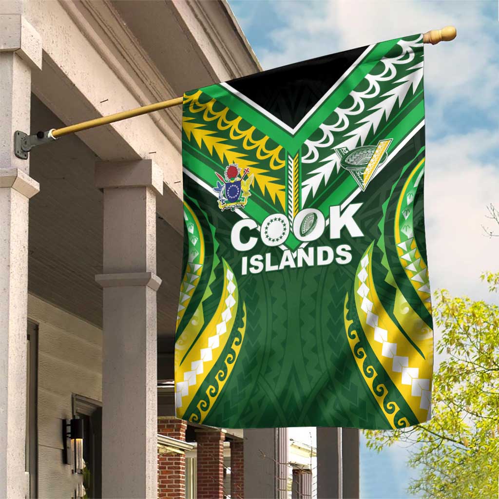 Cook Islands Rugby Garden Flag Unique Style Green Version LT05 House Flag Green - Polynesian Pride