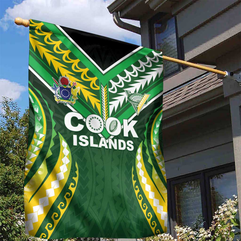 Cook Islands Rugby Garden Flag Unique Style Green Version LT05 - Polynesian Pride