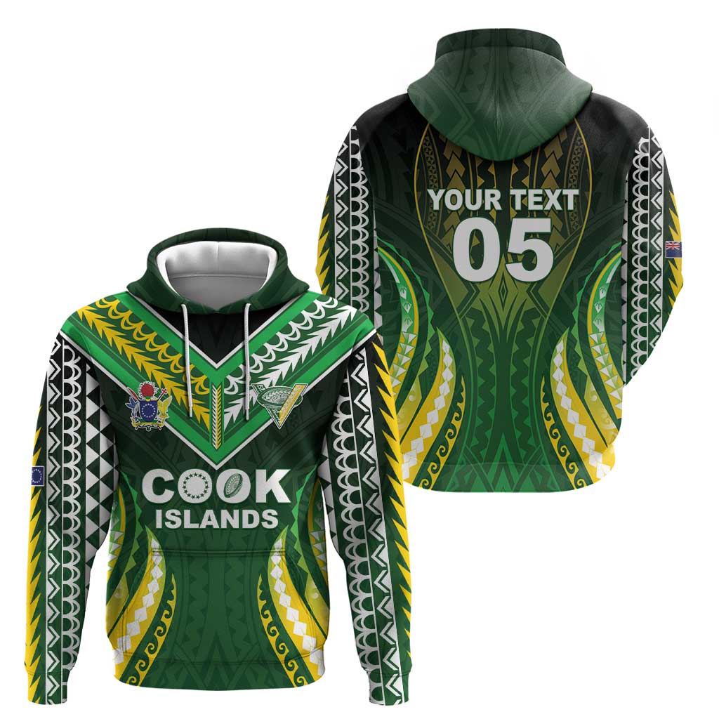 Custom Cook Islands Rugby Hoodie Unique Style Green Version LT05 - Polynesian Pride