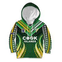Custom Cook Islands Rugby Kid Hoodie Unique Style Green Version LT05 Hoodie Green - Polynesian Pride