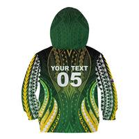 Custom Cook Islands Rugby Kid Hoodie Unique Style Green Version LT05 - Polynesian Pride