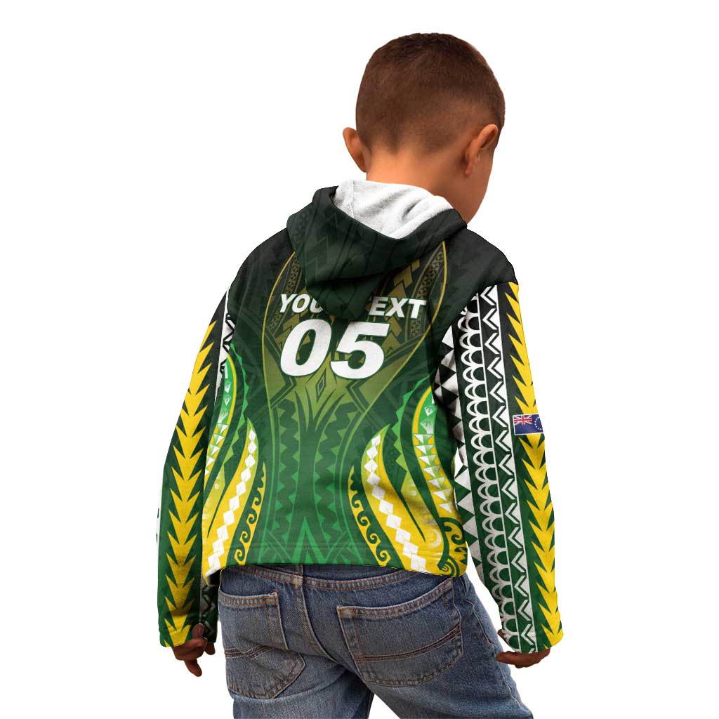 Custom Cook Islands Rugby Kid Hoodie Unique Style Green Version LT05 - Polynesian Pride
