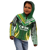 Custom Cook Islands Rugby Kid Hoodie Unique Style Green Version LT05 - Polynesian Pride