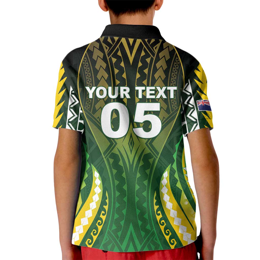 Custom Cook Islands Rugby Kid Polo Shirt Unique Style Green Version LT05 - Polynesian Pride