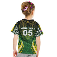 Custom Cook Islands Rugby Kid T Shirt Unique Style Green Version LT05 - Polynesian Pride