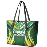 Cook Islands Rugby Leather Tote Bag Unique Style Green Version LT05 - Polynesian Pride