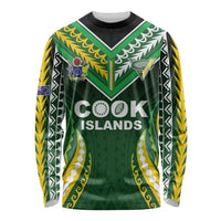 Custom Cook Islands Rugby Long Sleeve Shirt Unique Style Green Version LT05 Unisex Green - Polynesian Pride