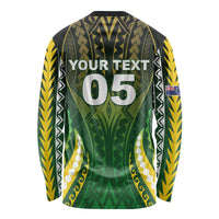 Custom Cook Islands Rugby Long Sleeve Shirt Unique Style Green Version LT05 - Polynesian Pride
