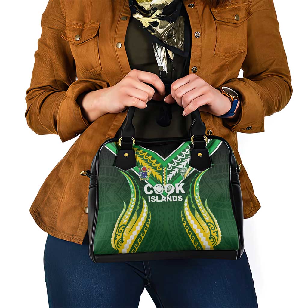 Cook Islands Rugby Shoulder Handbag Unique Style Green Version LT05 - Polynesian Pride