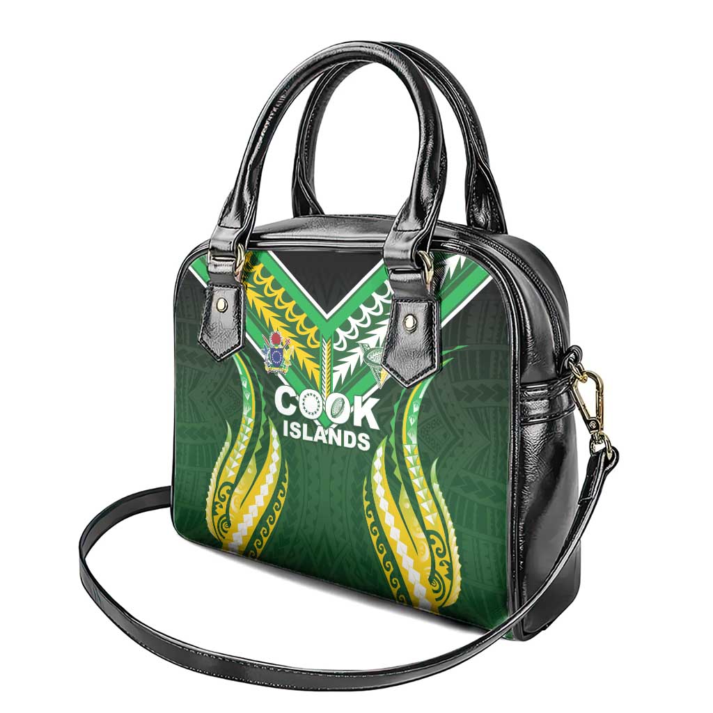 Cook Islands Rugby Shoulder Handbag Unique Style Green Version LT05 - Polynesian Pride